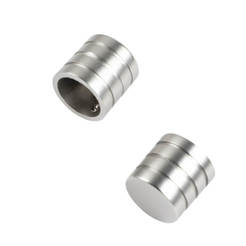 Genoa cylinder cornice caps satin nickel ф16mm - 2 pieces SN DECO