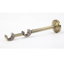 Doppelhalterung für Metallgesims, Fusion Messing Ø19 mm, 2 Stück, MARDOM