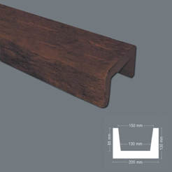 Decorative beam for wall B2013, 200 mm x 130 mm 200 cm, polyurethane