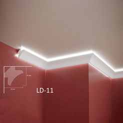 Профиль для светодиодного освещения 2м, 10,5 x 10,5 см, двустороннее освещение XPS, LD-11