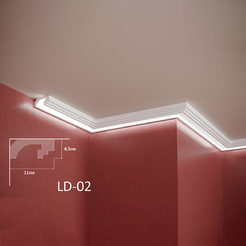 Профиль для светодиодного освещения 2м, 4,5 x 11см, XPS, LD-02