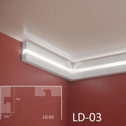 Profile for LED lighting XPS 2m, 4.5 x 13cm LD-03
