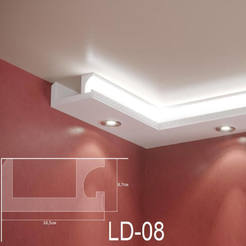 Профиль для светодиодного освещения XPS 2м, 8,7 x 18,5 см LD-08