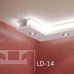 Profile for LED lighting XPS 2m, 9.7 x 19cm LD-14