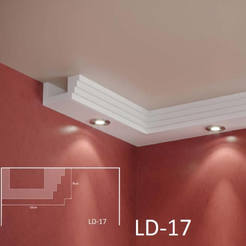 Profile for LED lighting XPS 2m, 8 x 16cm LD-17