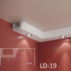 Profile for LED lighting XPS 2m, 8 x 16cm LD-19