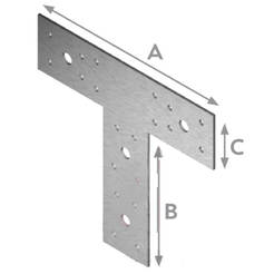 T-bar - 150 x 100 x 40 x 2.5 mm, galvanized