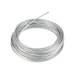 Steel rope - 5 mm, galvanized, tension 1500 kg