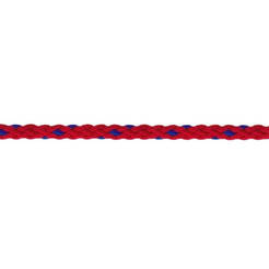 Knitted PP rope - 6 mm, tension 440 kg, red / blue
