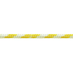 Knitted PP rope - 3 mm, tension 140 kg, white / yellow