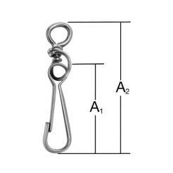 Simplex hook with swivel - 59/95 mm, nickel-plated, 2 pieces