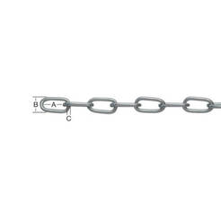 Steel chain - 2 mm, galvanized, tension 125 kg, unit 12 / 9.7