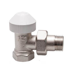 Angle radiator valve for 1/2" thermostat