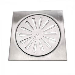 Grille for floor siphon for bathroom closing 100 x 100 mm square