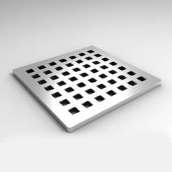 Bathroom siphon grate 10 x 10 cm stainless steel square Inox