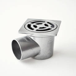 Horn siphon for bathroom Ф50 mm, aluminum square