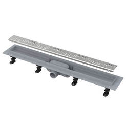 Linear strip siphon for bathroom Ф40mm PVC with metal perforated grille 850mm Simple APZ8-850M