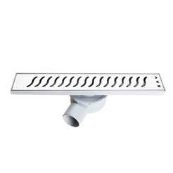 Linear siphon for bathroom Ф50mm with grid 60cm stainless steel Waves
