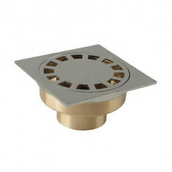 Gerader Badezimmer-Siphon Ø50mm Gitter 10x10cm Messing