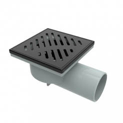 Сифон за баня подов с решетка 100x100см черен мат INTER CERAMIC