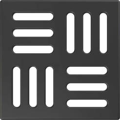 Решетка для слива в полу, черная, 102x102 мм, ALCAPLAST