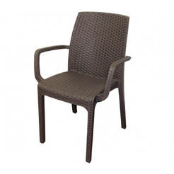 Garden chair artificial rattan, brown INDIANA