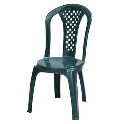 Градински пластмасов стол без подлакътници, зелен LILLA