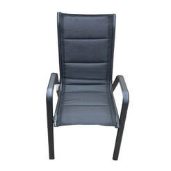 Садовый стул - 68 x 56 x 94 см, черный, текстиль