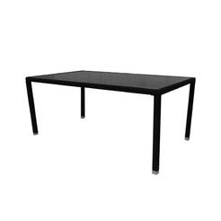 Garden table 150 x 90 x 70 cm PVC artificial rattan black
