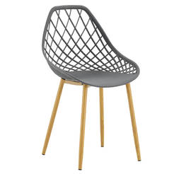 Стул из полипропилена с металлическими ножками, серый, 52x49x86 см.