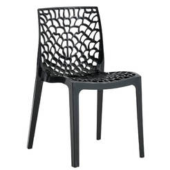 Садовый стул Hush из полипропилена, черный, 42x47x79 см.