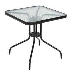 Квадратный стол Figo 70x70x70 см, металл/стекло, черный