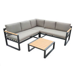 Градински мебели комплект ъглов диван с маса Polywood Wakefield