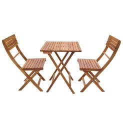 Комплект дървени градински мебели 3 части - маса и 2 стола, дърво акация 995