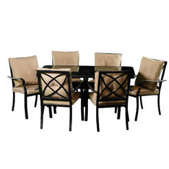 Gartenmöbel-Set 7-teilig, Metall und Textil Cooktown