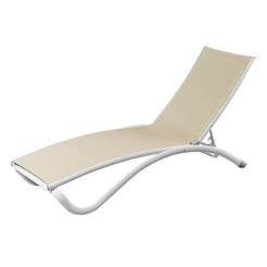 Aluminium-Loungesessel 4 Positionen, beige