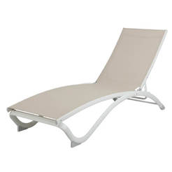 Алуминиев шезлонг 4 позиции, бежов