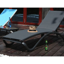 Aluminium-Chaiselongue 4 Positionen, grau