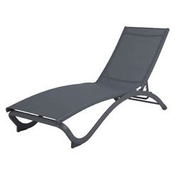 Алуминиев шезлонг 4 позиции, сив
