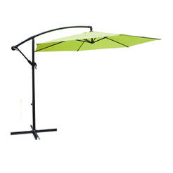 Градински чадър със стойка ф300 х 240см, метал/полиестер, зелен, Лале