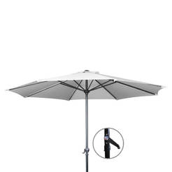Градински чадър без стойка ф270см, метал/текстил, бял