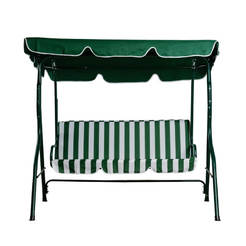 Gartenschaukel 170 x 110 x 153cm, bis 220kg weiß grün gestreift