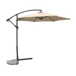 Градински чадър 3м със стойка, бежов