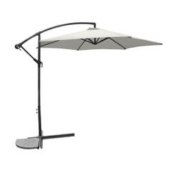 Градински чадър 3м със стойка, бял