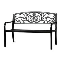 Gartenbank 127 x 60 x 86cm, Stahl und Schmiedeeisen, Ornamente