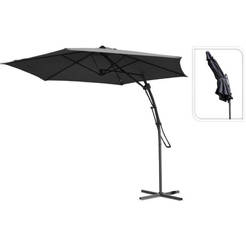 Градински чадър 3м пуш система, тъмносив