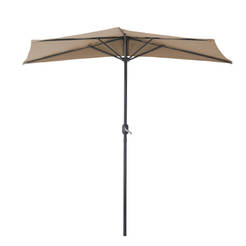 Градински чадър 1,8м полукръг таупе