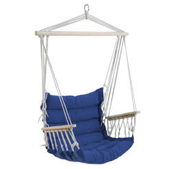 Hanging garden swing hammock with armrests 90cm/h65cm blue