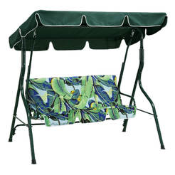 Gartenschaukel 170 x 110 x 153cm, bis 220kg, Blätterdruck