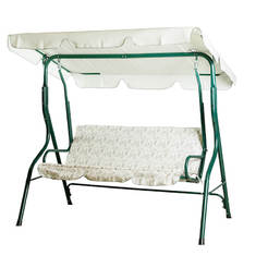Gartenschaukel 170x110x153cm bis 260kg beiges Blattmuster